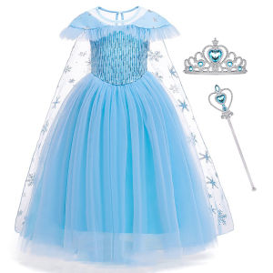 MQATZ Baby Girl Dress Princess Elsa Dress For Girls Clothing Halloween Cosplay Costume Birthday Party Dresses BX1635