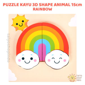 TAIYO Puzzle Kayu 3D Shape Mix Animal 15cm Wooden Jigsaw Bentuk Hewan Montessori Edukasi Mainan Anak