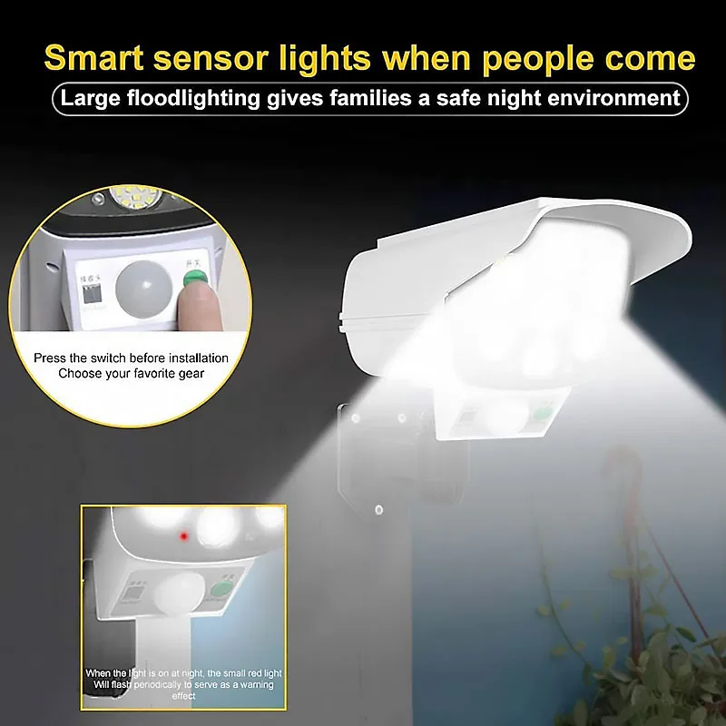 🔥 WEATHERPROOF 🔥 Solar Fake CCTV LED Light Dummy Security Camera