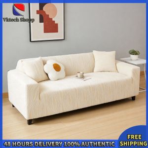 Vktech Knitted Jacquard Sofa Cover Machine Washable Stretch Sofa Slipcover for Kids Pets Friendly Living Room Home Decor