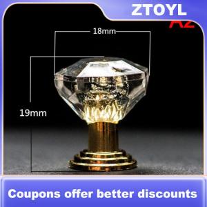 【ZTOYL】 10 cái núm Pha Lê Acrylic tay nắm kéo ngăn kéo tủ bếp núm cửa tủ kim cương