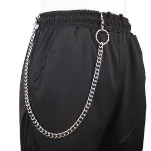 Calcenubes Edgy Dây chuyền Kim Loại vành đai phụ kiện cho thời trang dạo phố phong cách punk hip hop dải thắt eo cho nam giới và phụ nữ