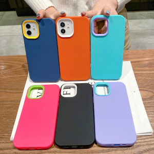3 In 1 Luxury Contrasting Colors Silicone Shockproof Case Phone Case Compatible for iPhone 15Pro 14Promax 13 12 11 Pro Max XR XS Max 7 8Plus SE