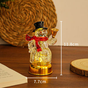 Christmas Crystal Night Light Desktop Christmas Glowing Decor Gift Party Bedroom Ambiance Lamp Christmas Night Light 圣诞老人小夜灯