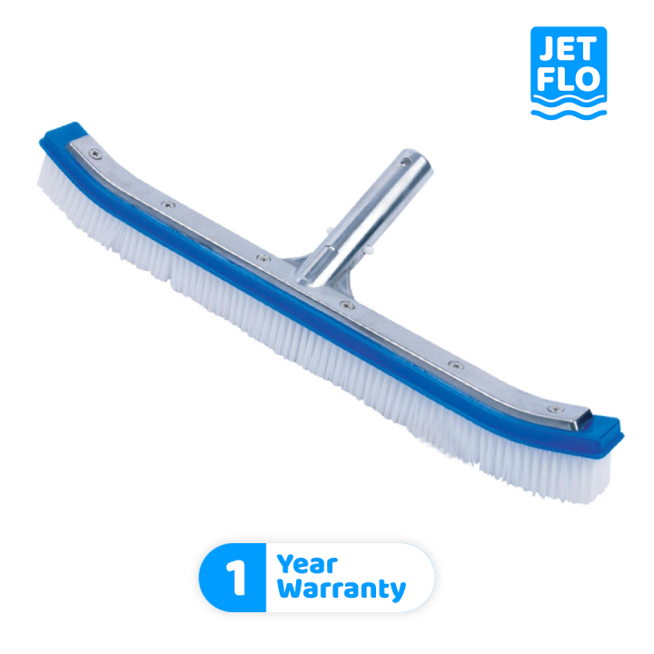 JetFlo Curved Pool Brush 18" with Aluminum back and handle, nylon