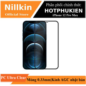 Miếng dán kính cường lực full 3D cho iPhone 12 Pro Max hiệu Nillkin Amazing PC Ultra Clear mỏng 0.33mm bảo vệ full viền hiển thị full HD bảo vệ màn loa kính AGC Nhật Bản - Phân phối bởi Hotphukien