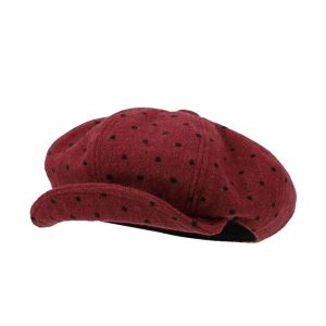 LIVELYN Retro Polka Dot Beret Hat Face Slimming Design Breathable Newsboy Cap Elegant Adjustable Painter Hat for Women