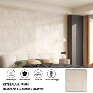Wallpaper Dinding Marmer Gold Marble Foam Vinyl 3D Wallfoam Motif Panel Roll Jumbo Tebal Anti Air