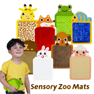 8 Pack Animals Sensory Mats Toys for Kids  Educational Activity Texture Pads For Preschoolers Cognitive TouchChristmas gift