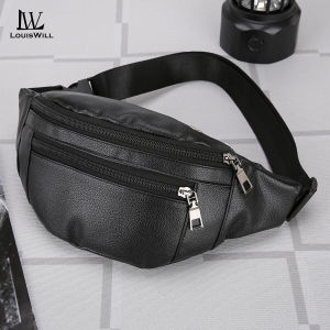 LouisWill Fashion Mens Chest Bag Waist Bag Waterproof PU Bag Sports Bag Large Capacity Casual Bag Cross Body Bag Outdoor Fitness Bag Travel Bag Cycling Bag Business Bag