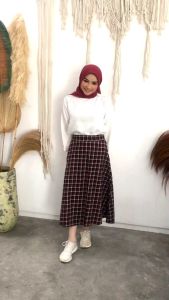 ROK MIDI FLANEL A LINE HAURAHELWA