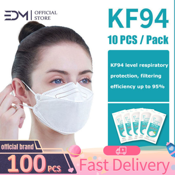 100pcs KF94 White Mask Original on Sale FDA Approved Washable K95 Face