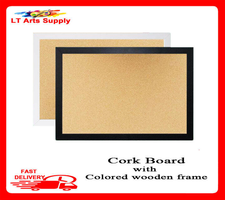 Cork board with colored wooden frame | Lazada PH