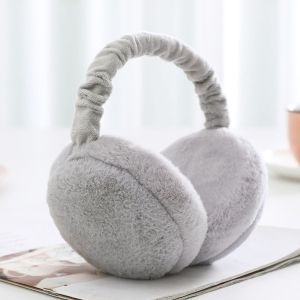 XUANY Simple Cute For Girls Thicken Children Pure Color Warmer Headband Korean Plush Earlap Winter Ear Cover Women Foldable Earmuffs