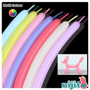 Nijito - 100Pcs 1.8g Macaron Candy Color Long Balloon Birthday Party Wedding Decoration Panjang Ballon Supplies 气球