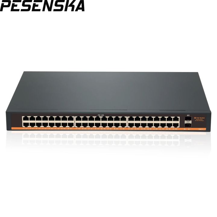 48 Port Gigabit Poe Switch Unmanaged With 2 1000Mbps SFP Uplink 802.3Af/At 800W Poe+ Network