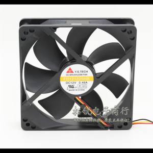 Y.S. Tech FD12125HB 120mm 12025 12V 0.46A Cooling Fan - High Performance Reliable Airflow for PC Servers and Cabinets