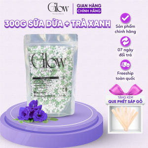 Sáp Wax Lông Trà Xanh Mix Sữa Dừa Siêu Bám Lông Chuyên Dùng Cho Tất Cả Loại Da Kể Cả Da Nhạy Cảm GLOW WAXING Tặng Que CHE TÊN SẢN PHẨM