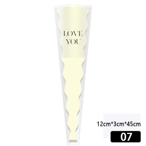 10PCS Love Single Flower Packaging Transparent Bag Waterproof Bouquet Packaging Bag wrapper bouquet thank you plastic bag