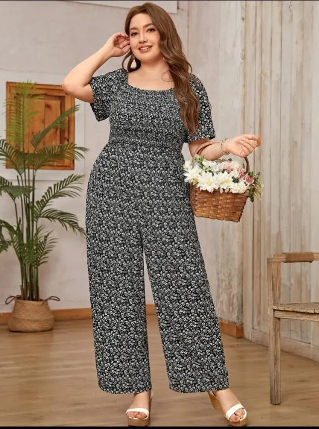 Generisch Women Plus Size Jumpsuit Solid Color Fashion and Youthful Work  Office Outfit Chubby Ladies, beige, L : Amazon.co.uk: Fashion