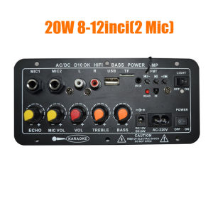 【COD+Ready Stock】Asli Amplifier Bluetooth Untuk 8-12 Inci Speaker AC 220V 12V 24V Penguat Bluetooth Digital Penguat Suara Stereo Papan Subwoofer Dual Mendukung USB TF Remote Control HIFI Penguat Daya Amplifier/Amplifier Mini Bluetooth