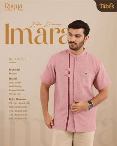 Nibras Sarimbit Imara Green Tint Red Rose Lavender Bahan Murano Baju Koko Pria Lengan Pendek SALE