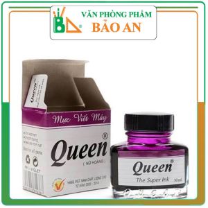 Mực Viết Máy Queen Xanh Tím 1 Lọ - Văn phòng phẩm Bảo An
