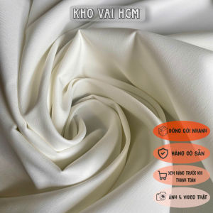 Vải Chéo Đũi Màu Trắng Gạo Khổ 1m4 - Dày Vừa Ít Rũ Không Co Giãn - May Đồ Công Sở Chân Váy