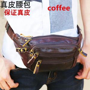 100% Genuine Leather Waist bag Cowhide Multi-functional mens bag chest bag