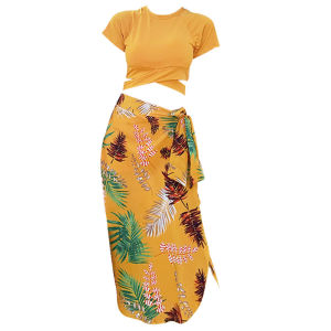 PURE WIND Womens Swimsuit Three-piece Sportswear Plus Size Bikini  女式泳衣 swimsuit female skirt the little chest swimsuit suit 3 piece set Women Swimwear  fashion blue color With chest pad without steel support swimming suit women  korean style