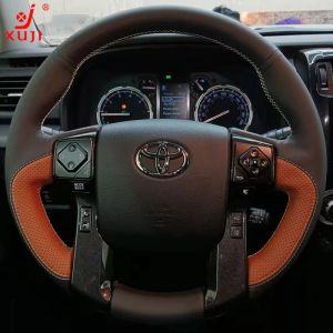 Kaly Hand Stitched Sweat-absorbent Car Steering Wheel Cover Car Interior for Toyota Tacoma Land Cruiser Prado DIY Ultra-thin Cowhide 2Z6B7