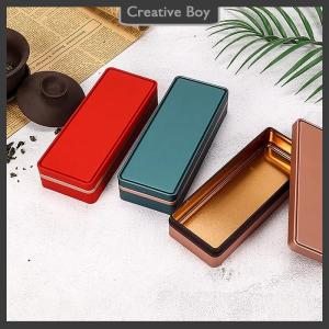 [Creative] Multicolor Tinplate Rectangular Storage Box Container with Lid Small Tin Boxes Empty Containers Storage Box Case Organizer