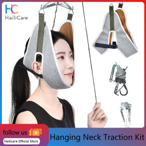 Hailicare Over Door Hanging Neck Traction Kit Cervical Neck Traction Device Stretch Cushion Stretching Belt Brace Adjustable Cervical Correction Stretcher Pain Relief