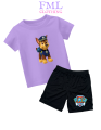 Setelan Kaos Anak-Anak Gambar PAW Patrol Police Chase (usia 2-10 Tahun) Katun PE. 