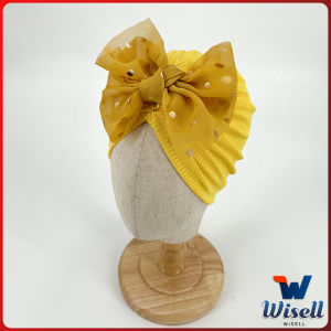 Wisell หมวกบีนนี่ผ้าโพกหัวประดับโบว์ หมวกเด็กแรกเกิดโบว์ใหญ่ น่ารักเกินปุยมุย   baby hat
