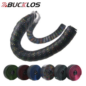 BUCKLOS Bar Tape with Logo Handlebar Tape for Fixie Gear Strap PU EVA Wrap Perforated Bicycle Handlebar for Road Bike Belts Cycling Accessories