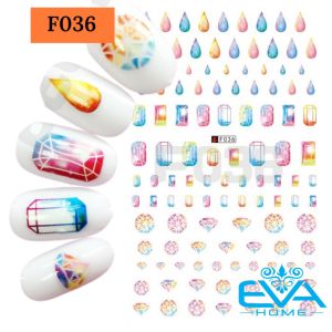 Miếng Dán Móng Tay 3D Nail Sticker Tráng Trí Họa Tiết Hoa Văn Gạch Bông F032 / F033 / F034