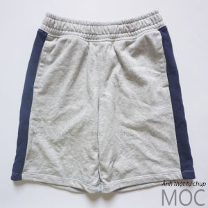 (15-43kg) Quần short bé trai nỉ da cá màu xám nhạt vnxk xuất dư (Quần đùi bé trai phom baggy)