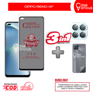Tempered Glass Oppo Reno 4F Anti Gores Spy Matte Privacy Free Camera Lesn dan Skin Carbon
