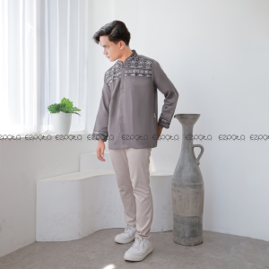 Ezpata Kemeja Taqwa Pria Koko Laki-laki Dewasa M-XL Katun Premium Motif Bordir Lengan Panjang Termurah
