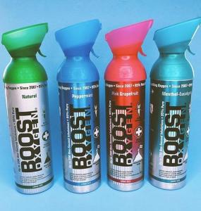 4x Boost Oxygen Flavours (Natural Peppermint Pink Grapefruit Menthol Eucalyptus) (Large 9L) USA Oxygen canisters