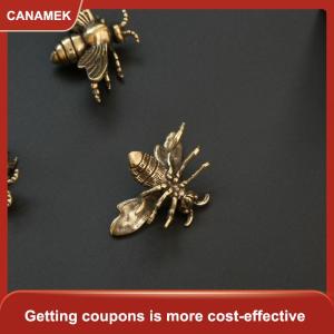 【CANAMEK】 Đồng cổ điển 1 cái 2 cái Mini Bee sưu tập bức tượng nhỏ-làm bằng tay trang trí bàn cổ-Món quà lý tưởng cho nhà sưu tập văn phòng