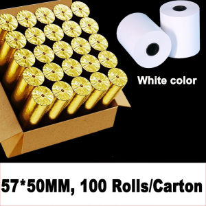 Soonpos 100 roll 57mm Width 50mm DiameterThermal POS Receipt Paper White Pink Yellow Green Color POS Paper  For Bills and Receipts