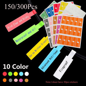 B0868 150/300pcs Self-adhesive Network Marker Tool Wire Cable Labels Stickers Identification Tags Fiber Organizers