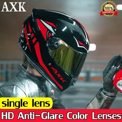 🌟10 days free trial🌟AXK Motorcycle Helmet Full Face Dual Visor Provide after-sales guarantee Suitable for Head Circumference 52-62cm Road Racing Modular Helmets Anti-scratch and wind-proof full face helmet anti-ultraviolet helmet