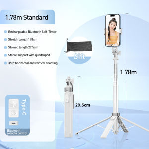 ขาตั้งกล้องไม้เซลฟี่ไร้สาย พับได้มาพร้อมรีโมทบลูทูธ พิเศษสามารถใช้กล้องแอคชั่น ไม้เซลฟี่ ไม้เซลฟี่หมุน แข็งแรงมีคุณภาพสูง