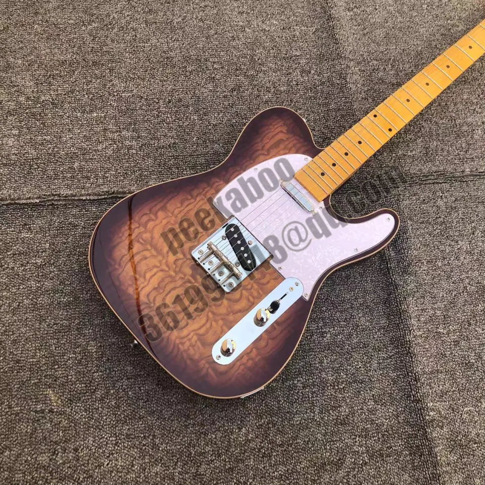 Telecaster Electric Guitar Custom Shop Brown Sunburst Maple