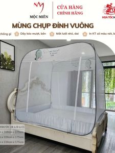 Màn Chụp Mùng Chụp Đỉnh Vuông Cao Cấp Mộc Miên - Kích thước 22mx2m