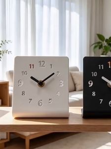 Ins Metal Hollow‑number Desk Clock Silent Clock Clock Decorative Piece