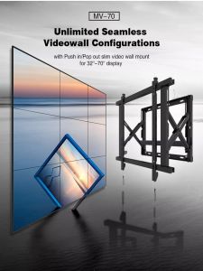 PEACEMOUNTS MV-70 32-70 LCD Spring Pop-out Micro-Adjustment Tilt Video TV Wall Bracket